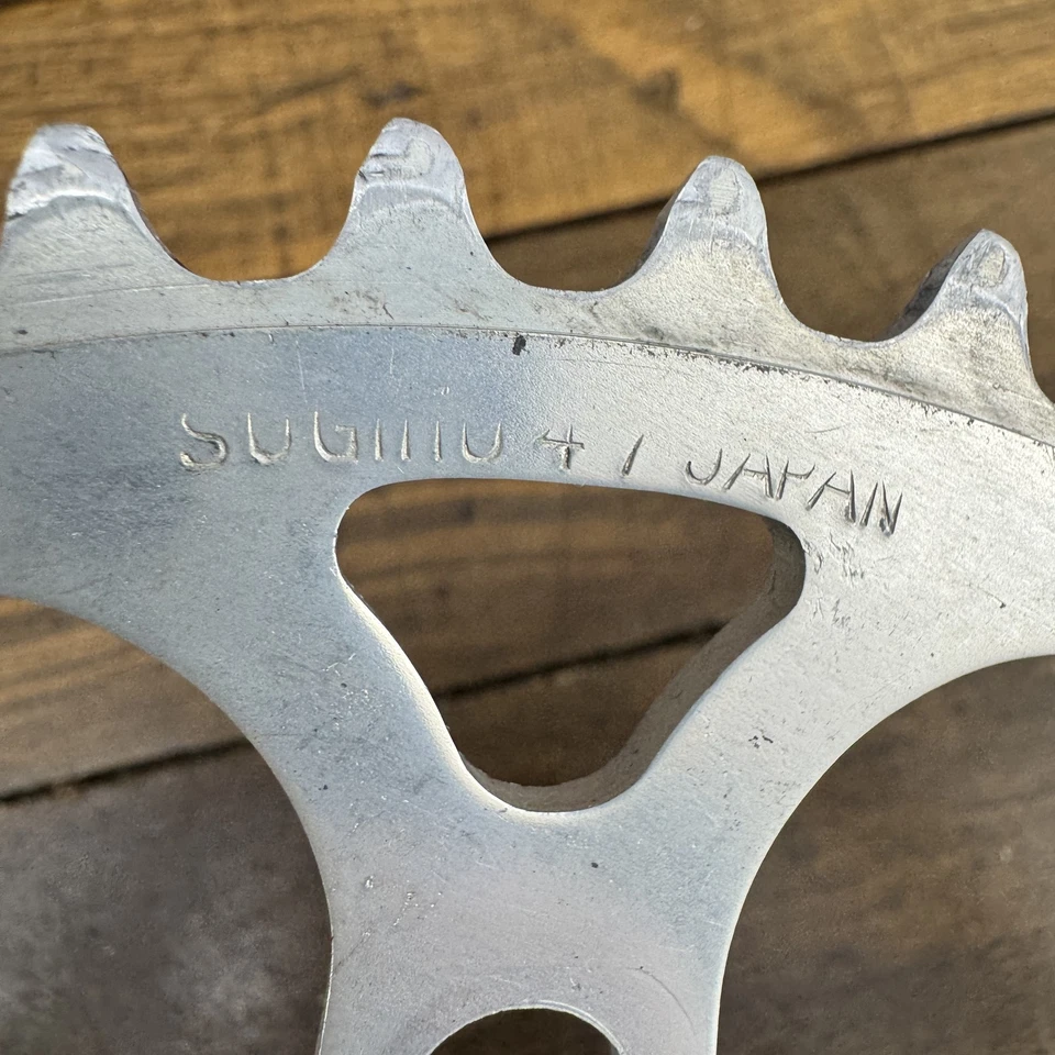Винтажная передняя звездочка Sugino 47T 110 BCD дорожный велосипед Япония серебро 70 г легкая - Изображение 2 из 4