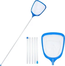 Professional Swimming Pool Skimmer Net with 5 Section Aluminum Pool Pole, Pool L