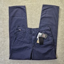 Carhartt FR Work Pants Mens 36/36 Blue Canvas Flame Resistant Utility Workwear