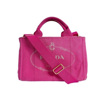 PRADA Bag: Canapa Mini Tote 1BG439 Pink W28H19D16cm w/strap;-- | eBay