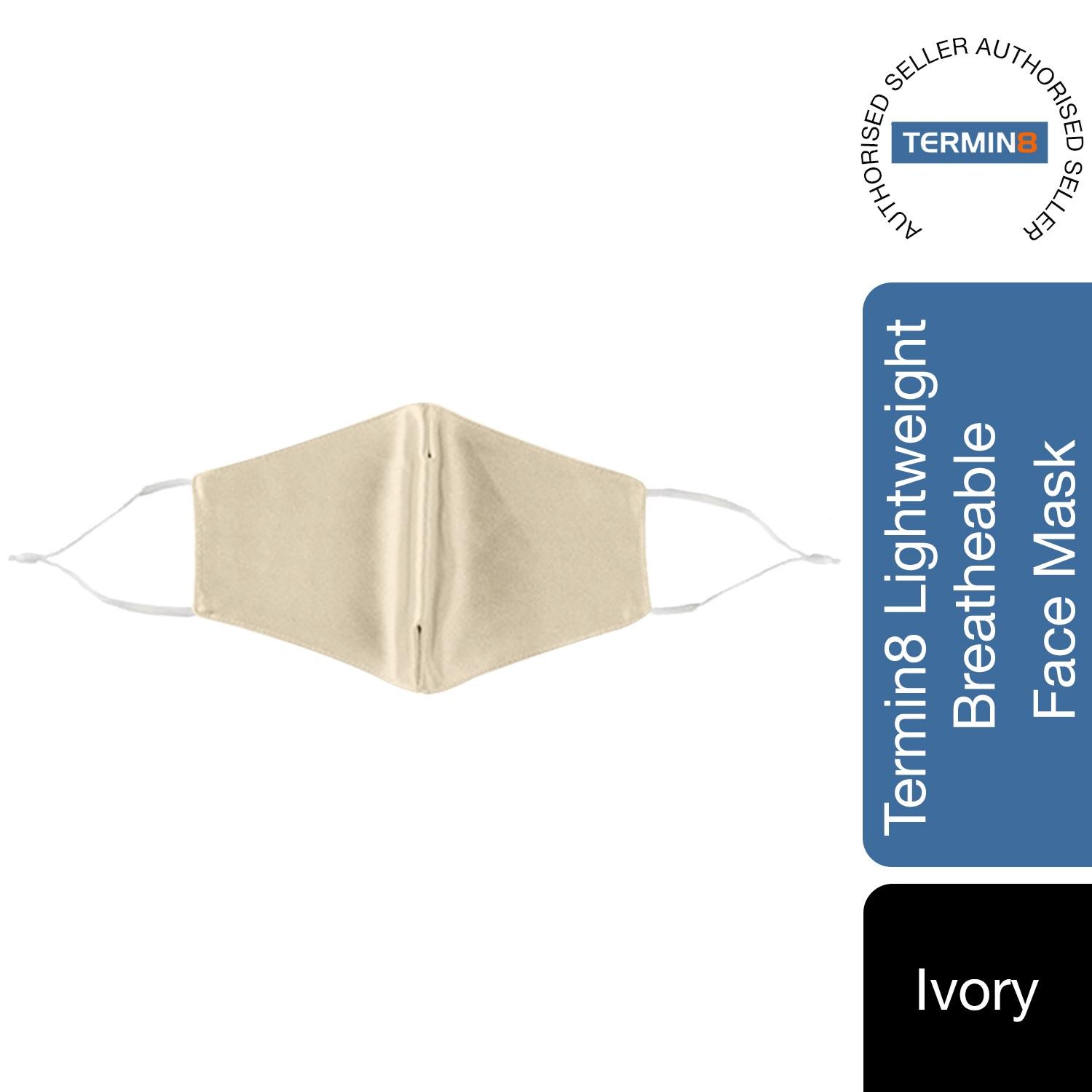Termin8 Satin Silk Face Masks Ivory Lightweight Breathable Washable 4 Pack