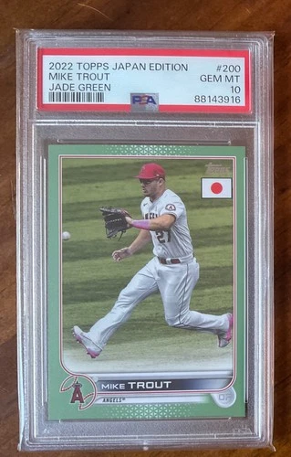 *2022 Topps Japan Edition 48/75 Jade Green #200 Mike Trout PSA 10
