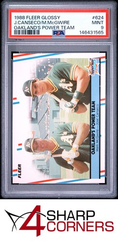 1988 FLEER GLOSSY #624 JOSE CANSECO-MARK McGWIRE PSA 9