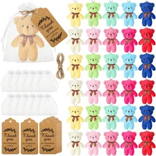 40 Sets 4.7 Inch Mini Stuffed Plush Bears Bulk Small Christmas Stuffed Animal...