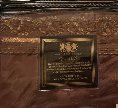 Lush Home Gold 2200 Series Queen Brushed Micropoly Fiber Brown Sheet Set