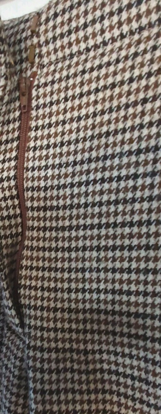 MASSIMO DUTTI Trousers Womens UK 8 Brown Mix Houndstooth W28" L25" Vgc  thumbnail 3