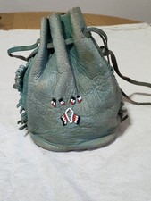 Vintage Native American Crow Bucket Purse B17