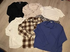 Ladies D Bundle Job Lot top Size XS Blouse T-shirt Shirt Monki H&M Blue White