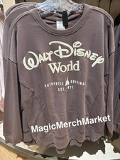 2026 Disney Parks Walt Disney World Mocha Castle Sweatshirt Pullover S Small NWT