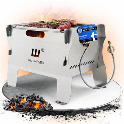 WALDMEISTER mobiler & steckbarer Gasgrill Campinggrill - perfekt für unterwegs