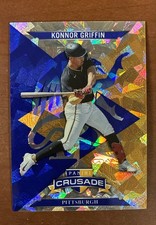 2025 Panini Crusade Crusade Konnor Griffin Blue Cracked Ice #9 Pirates