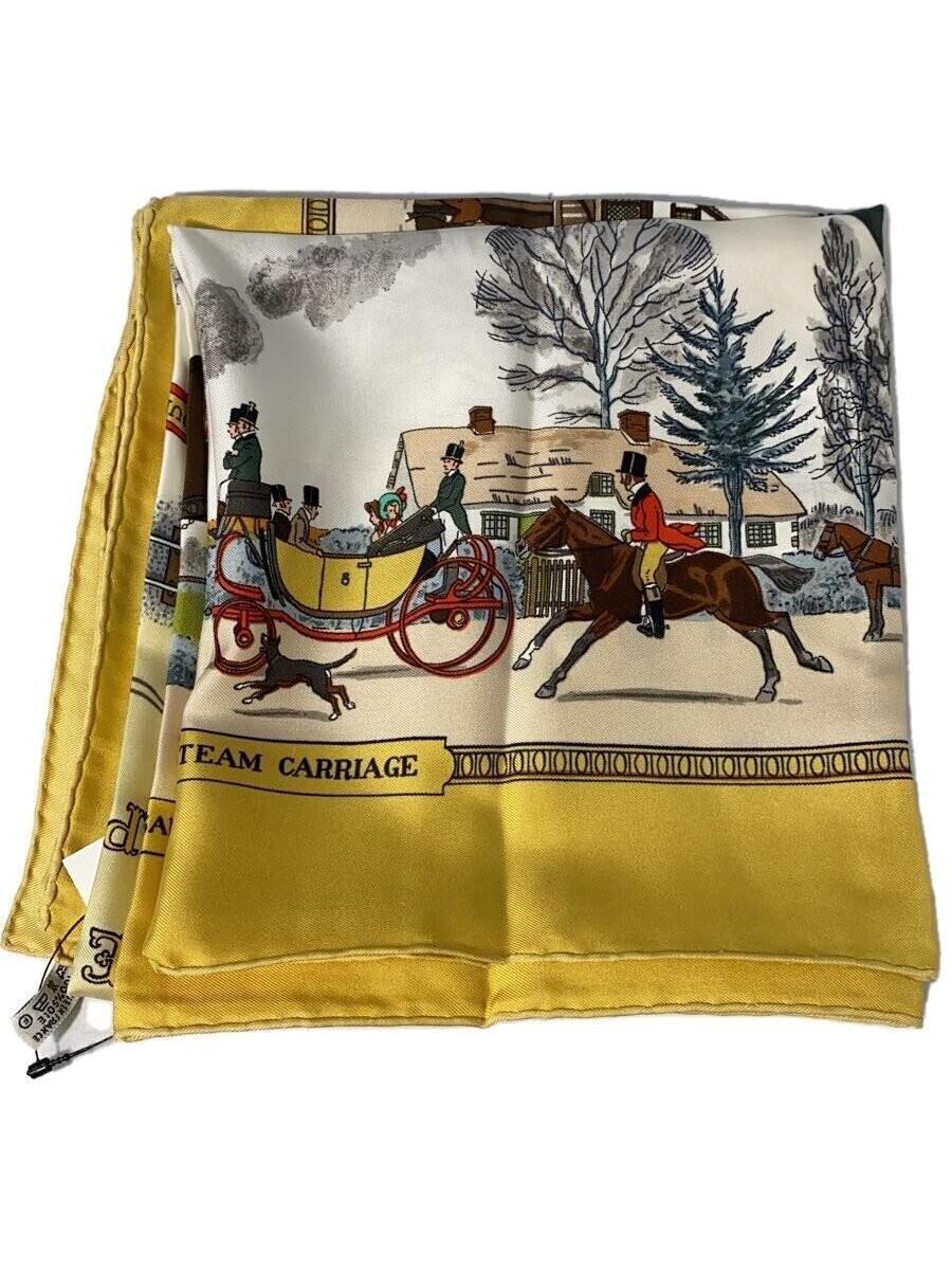 HERMES Carre90 MERVEILLES DE LA VAPEUR The Wonderful Steam Engine Scarf Silk