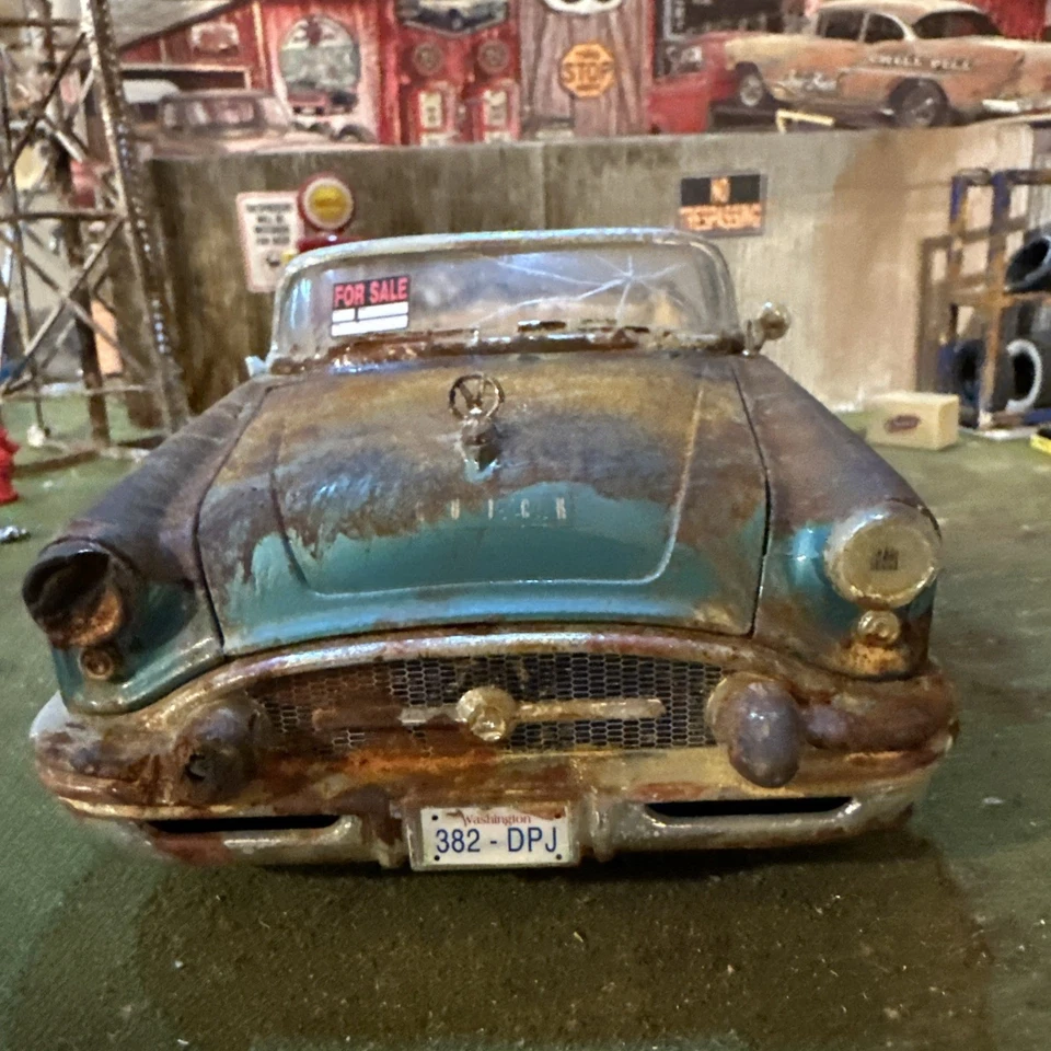 Buick 1955 convertible - Barn Find Cars - Diecast 1:18 - desgastado Foto 2 de 4
