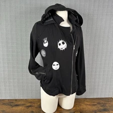 Disney Nightmare Before Christmas Jacket Size L Jack Skellington Zip Moto Burton