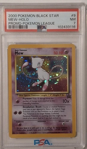 Mew Holo WOTC Black Star Promo  Pokemon PSA 7 Vintage G69 W Swirl 1