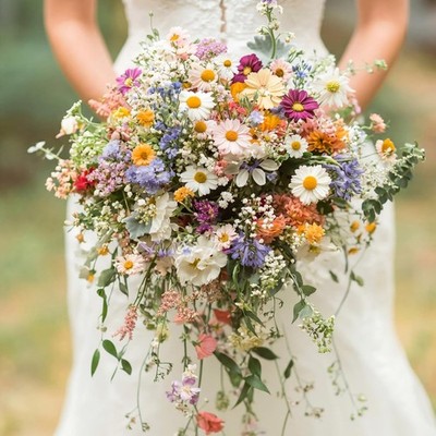 Wildflower Wedding Bouquet Bride Bridesmaid Spring Artificial Wildflowers Bridal