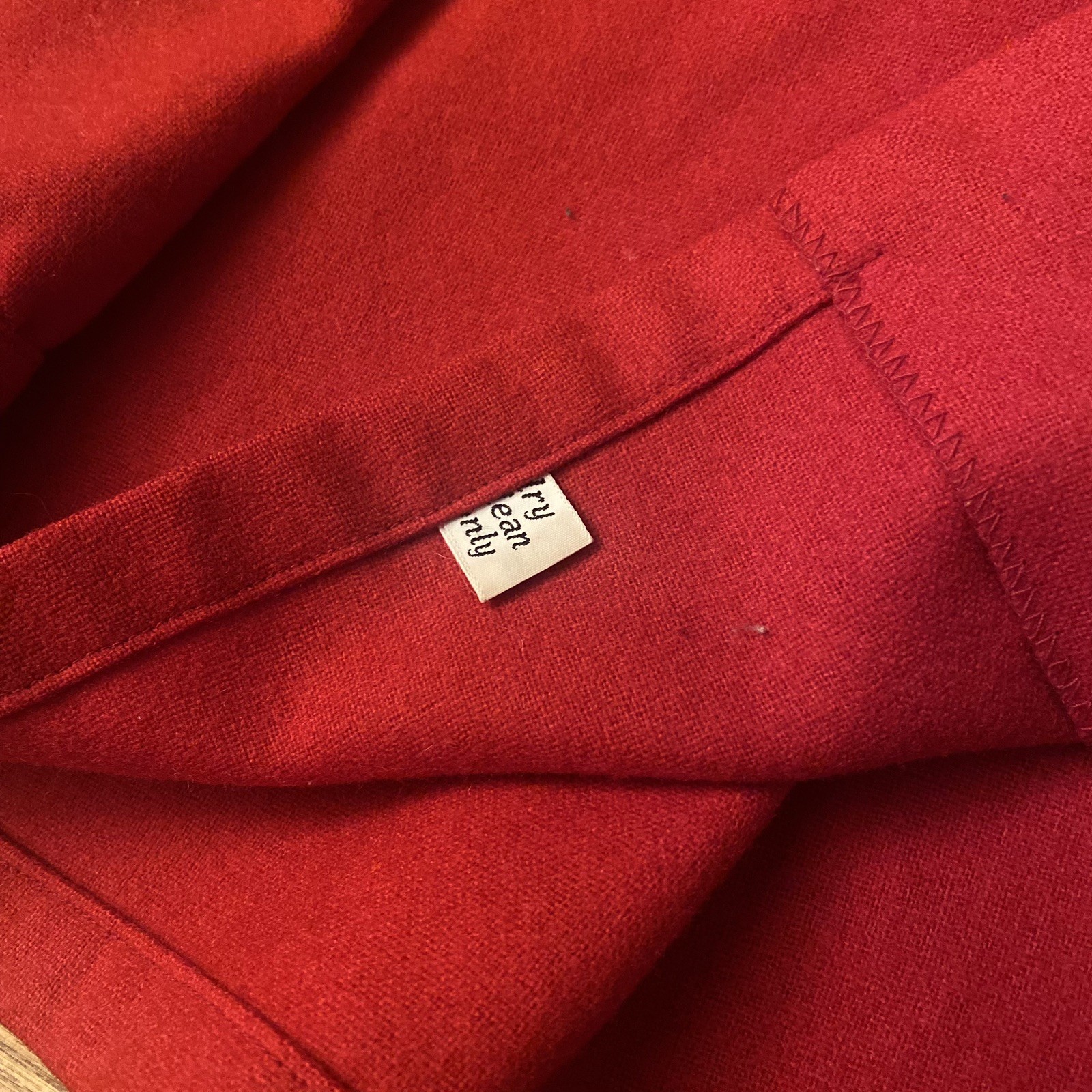 Vtg 70s Pendleton Loop Collar Wool Solid Red Boar… - image 5