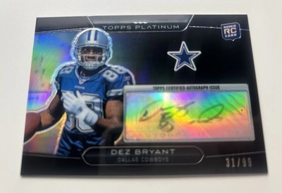 2010 Topps Platinum Dallas Cowboys Dez Bryant Black Refractor 31/99 Cert Auto RC
