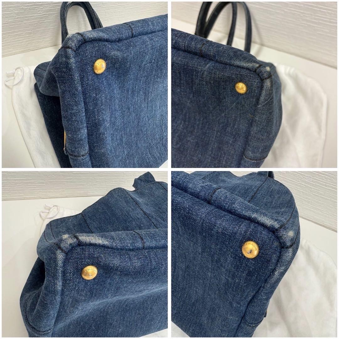 PRADA CANAPA Tote Bag Denim thumbnail 9