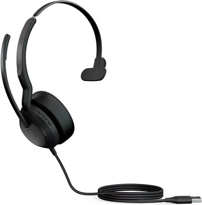 JABRA Evolve2 50 Schwarz Mono On-Ear Headset ANC UC USB-A Busylight