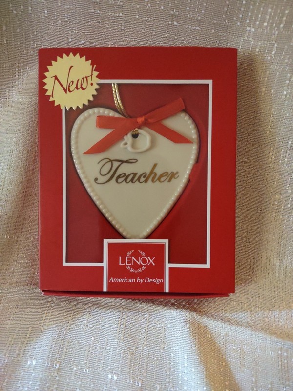 Lenox Teacher Porcelain Christmas Ornament New In Box