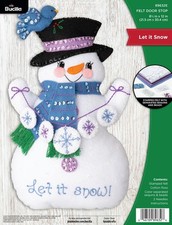 Bucilla Felt Applique Door Stopper Making Kit, Let It Snow, Perfect for DIY Arts