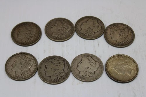 8 Morgan Peace Silver Dollars Bullion Ounce 1889 1899 1900 1901 1922