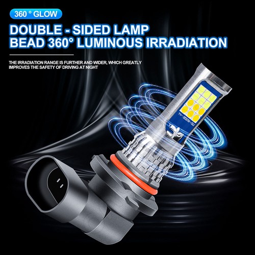 Pair 9140 9145 H10 9006 9005 LED Fog Light White Yellow Flash Driving DRL Bulbs - Picture 9 of 12
