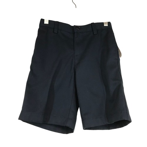 LANDS' END - BOYS 6 - NAVY ELASTIC BUTTON WAIST 100% COTTON SHORTS