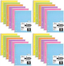 Mead Spiral Notebook 1-subject 70 page WideRuled Pastel Color Journal Pack of 24