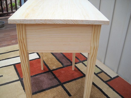 Unfinished 30"x15" Deep Sofa Pine Table w/drawer, Tapered or Straight Block Legs - Picture 5 of 10