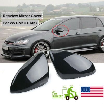 For 2015-2018 VW Golf GTI MK7 Pair Replacement Gloss Black Mirror Cover
