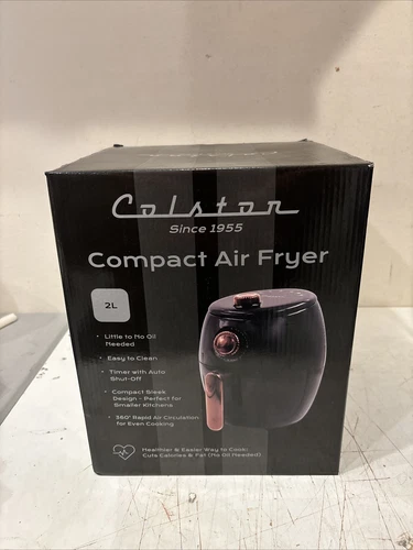 New Colston White Compact Air Fryer 2L  Timer Auto Shut-Off Adjustable Temp
