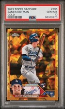 2023 Topps Chrome Sapphire #395 James Outman RC Dodgers SP /50 PSA 10 POP 2