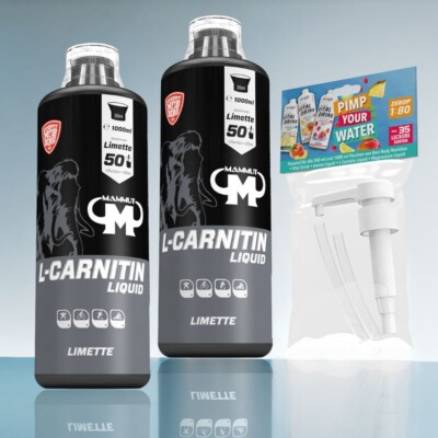 Mammut L-Carnitin Liquid, 2 x 1 Ltr. Flasche 1 Dosierpumpe 19,40 /Liter   