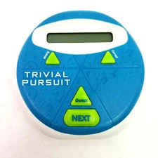 Hasbro 2013 Trivial Pursuit White Blue Handheld Electronic Family Fun Game