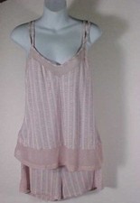 Jessica Simpson 2 pc Lingerie Peach  Gray Stretch Cami  Shorts Set NEW Sz L