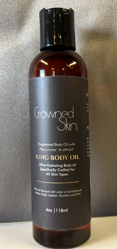 Crowned Skin KING Body OIL 4oz - All-Day Cologne Fragrance Moisturizer for Men