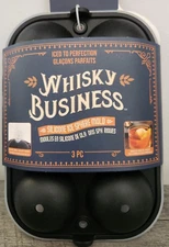 EVRIHOLDER Whisky Business Ice Sphere 6 Mold Cocktail and Bar Accessory 3 Piece