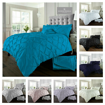 Pin Tuck Pleated Fancy Bed Cover Cotton Rich Soft Bedding Chezmoi  Collection Set UK