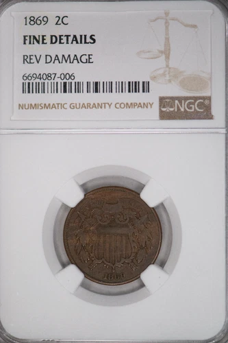 1869 2C Two Cent Fine Details NGC