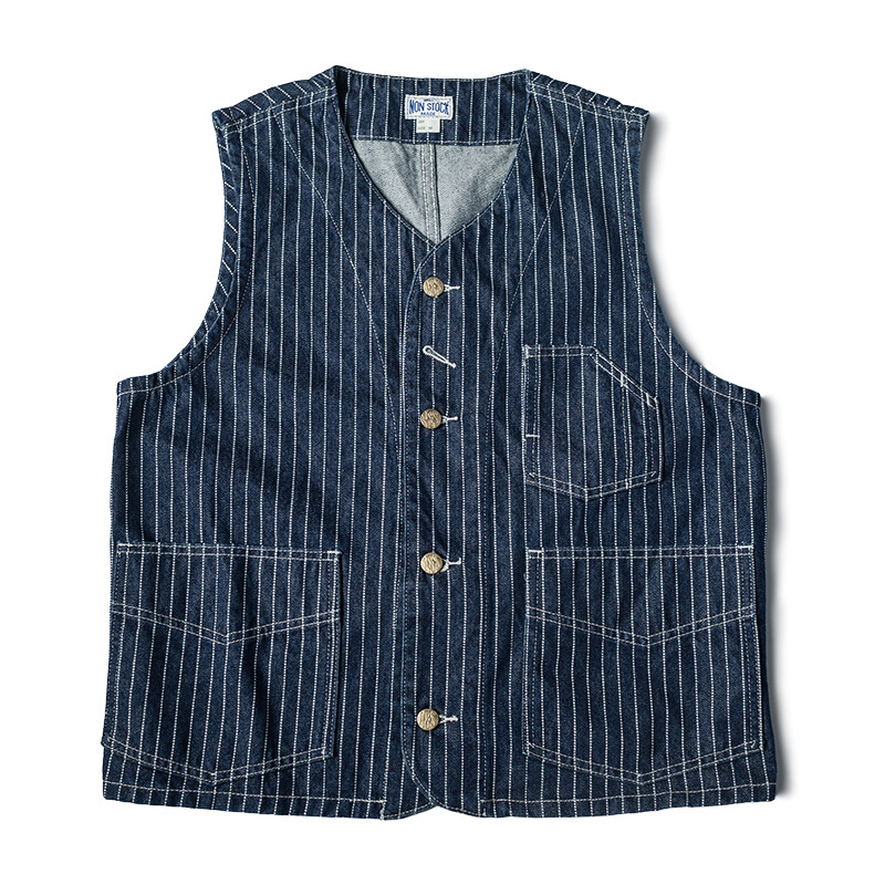 Non Stock 1930s Wabash Stripe Work Vest Vintage Railroad Non Stock 1930s Wabash Stripe Work Vest Vintage Railroad