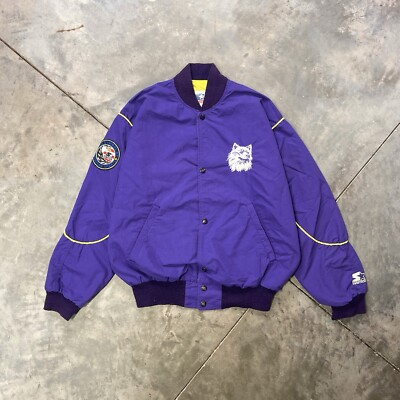 Vintage Starter Washington Huskies Bomber Jacket Purple Medium