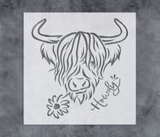 Highland Cow Heifer Stencil Template Reusable for Farmhouse Wall Art, DIY Crafts