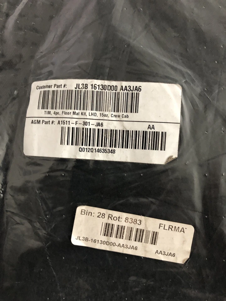 Juego de alfombrillas negras Ford F-150 OEM doble cabina NUEVO, JL3B-16130D00-AA3JA6 Foto 2 de 2