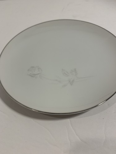 Silver Rose Fine China By Fashion Royale Remembrance 5612 Saucers 2 Silver Trim - Picture 4 of 6