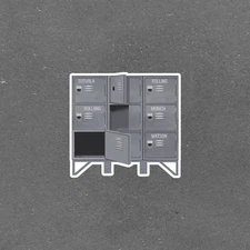 Vintage Industrial Gray Metal Locker Sticker Labels for Home Office Decor #4036