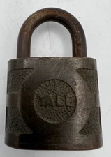 Eaton Yale & Towne Brass Padlock Super Pin Tumbler, Hardened Shackle - No Key