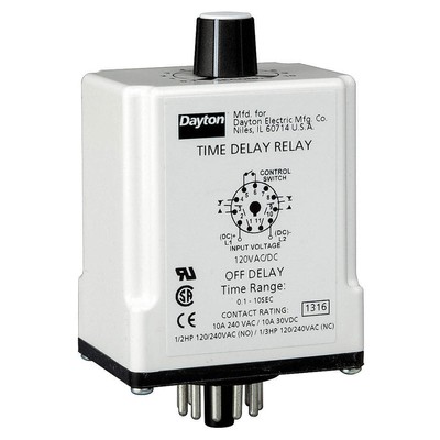 DAYTON 24EN81 SinFunTimeDelayRelay, 12VDC, 11Pins 24EN81