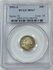 1951-S Roosevelt Dime PCGS MS67 Cert# 21386776 WONDERFUL COLOR!